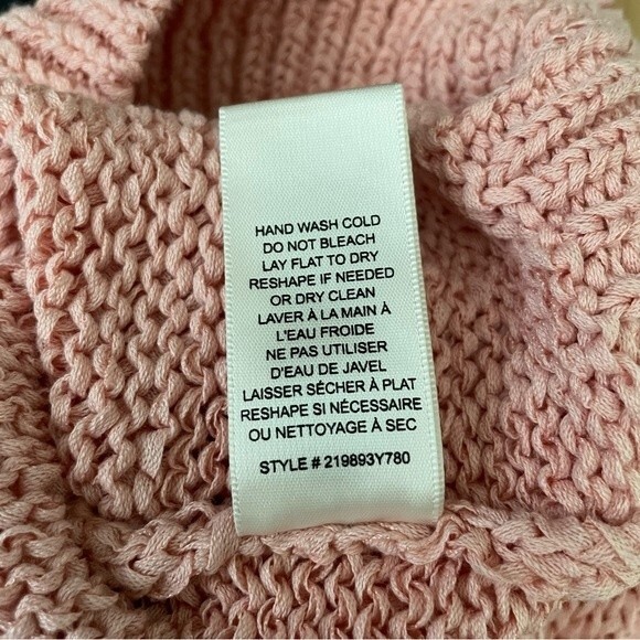 la vie rebecca taylor poplin blouse babydoll top peach pink knit v-neck preppy - Picture 8 of 14